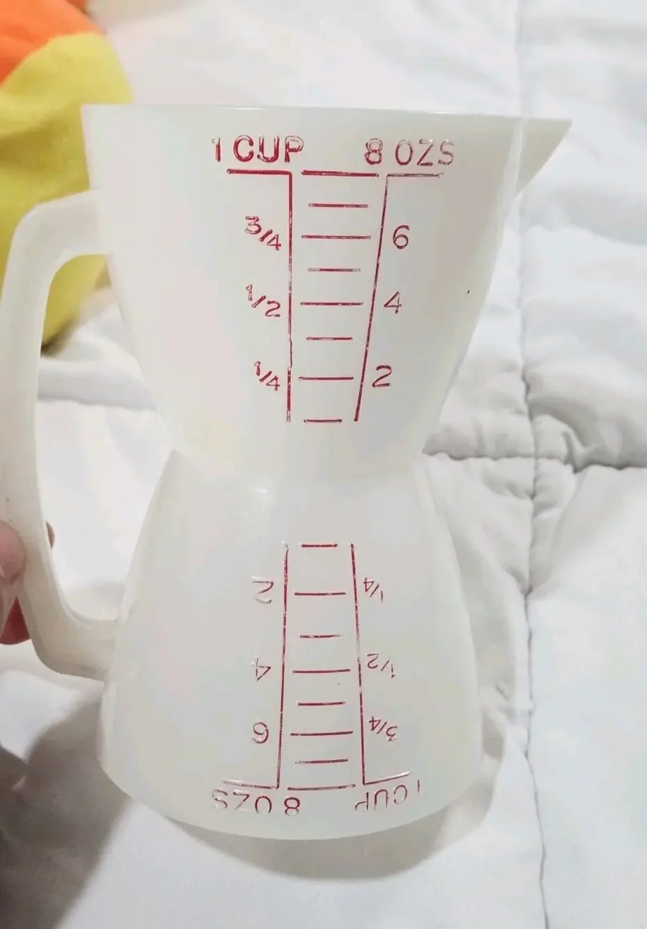 Vintage Tupperware Wet & Dry Double 1 Cup / 8 oz Hourglass Twin Measuring Cup